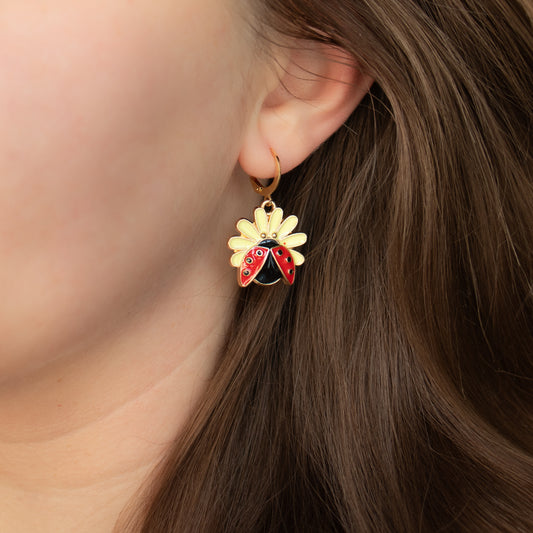 Handmade Earrings with Ladybird Charms