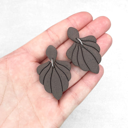 Handmade Brown Shell Earrings – Polymer Clay Earrings