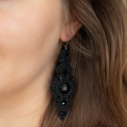 Handmade Black Soutache Earrings – Original and Lightweight Earrings