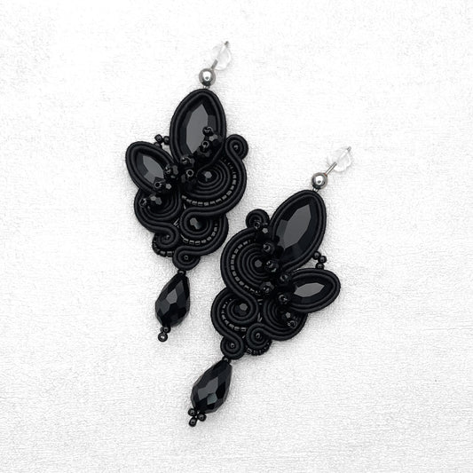 Handmade Black Soutache Earrings – Exclusive and Elegant Earrings