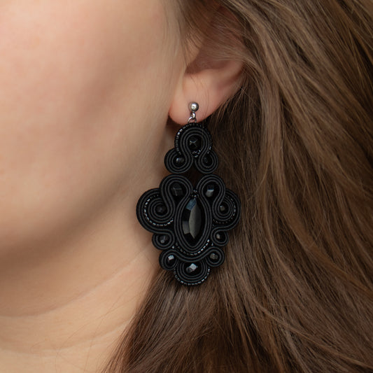 Handmade Black Soutache Earrings – Chic and Exclusive Earrings