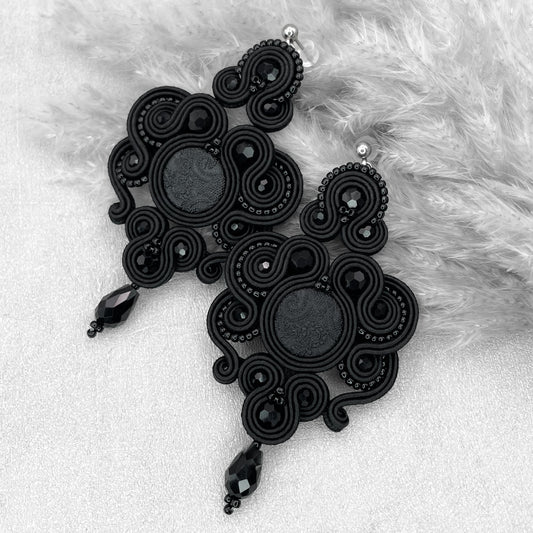 Handmade Black Soutache Earrings – Exclusive and Unique Earrings