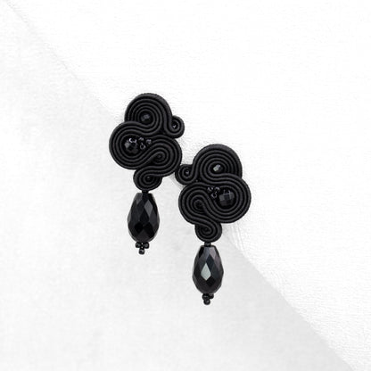 Unique and Elegant Handmade Black Soutache Earrings