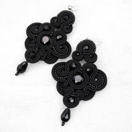 Handmade Black Soutache Earrings – Unique and Sophisticated Earrings