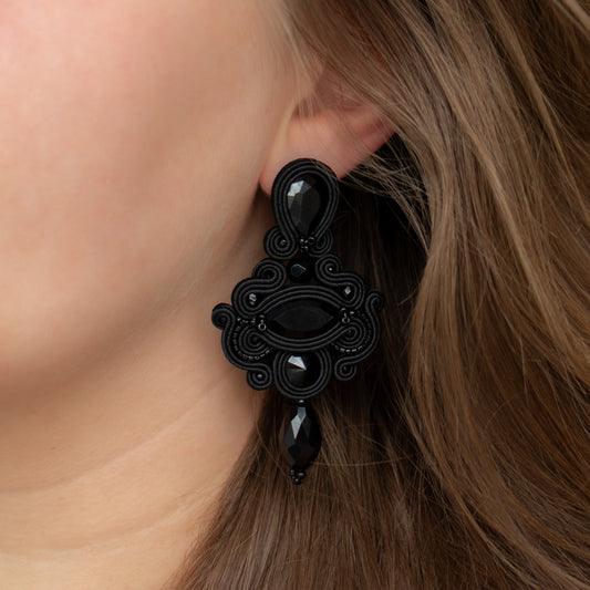 Handmade Black Soutache Earrings – Original and Ethnic Earrings