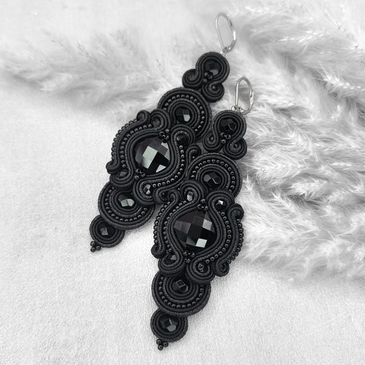 Handmade Black Soutache Earrings – Original and Lightweight Earrings