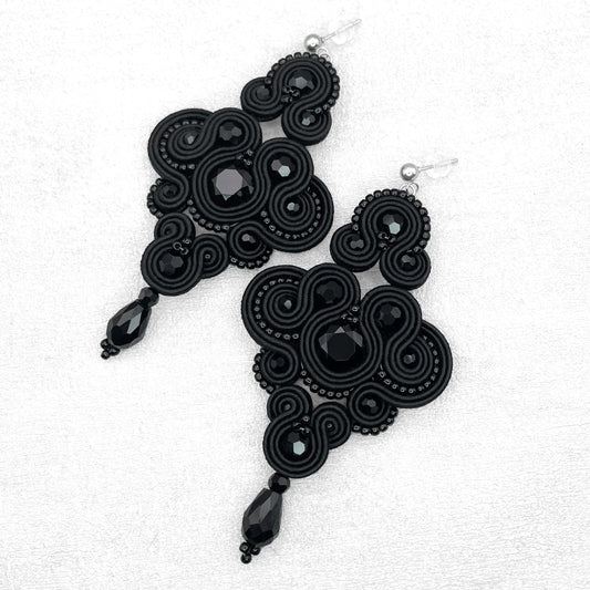 Original Handmade Black Soutache Earrings – Sophisticated Earrings