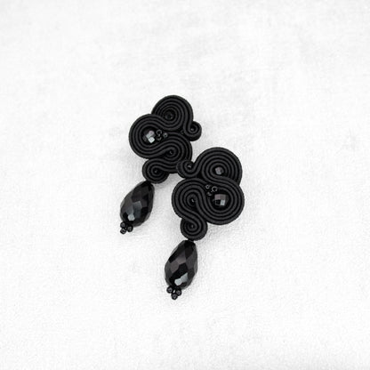 Unique and Elegant Handmade Black Soutache Earrings