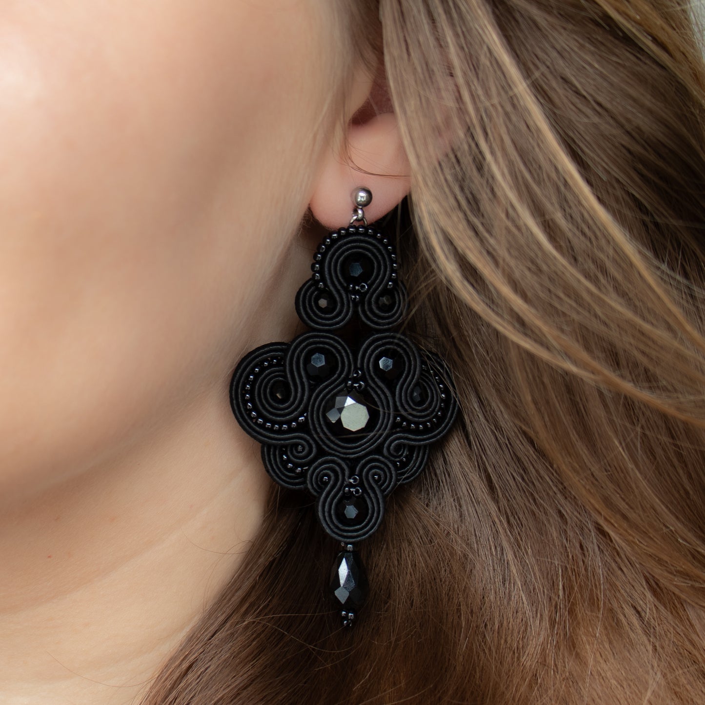 Handmade Black Soutache Earrings – Unique and Sophisticated Earrings