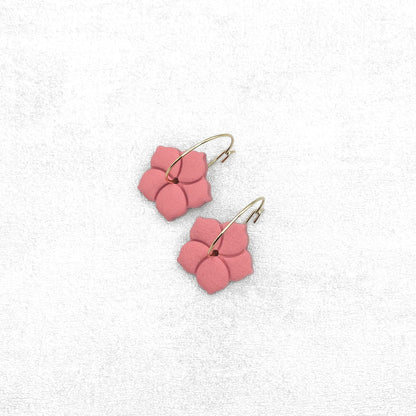 Peach Floral Earrings – Handmade Polymer Clay Earrings