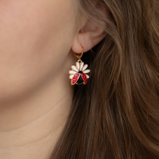 Handmade Earrings with Ladybird Charms