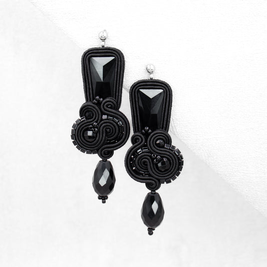 Handmade Black Soutache Earrings – Stylish and Unique Earrings