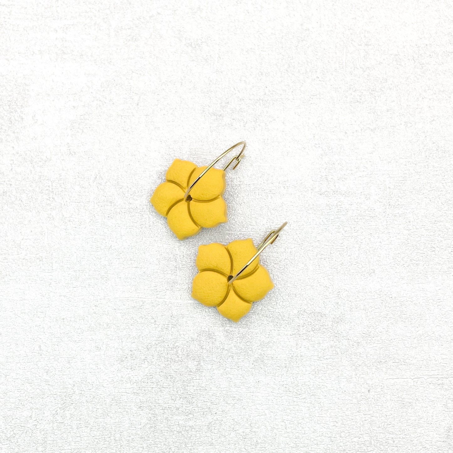 Yellow floral earrings. Handmade polymer clay earrings.