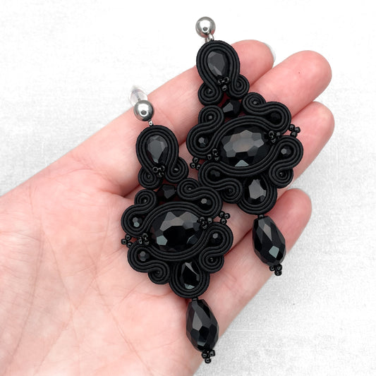 Handmade Black Soutache Earrings – Exclusive and Ethnic Earrings