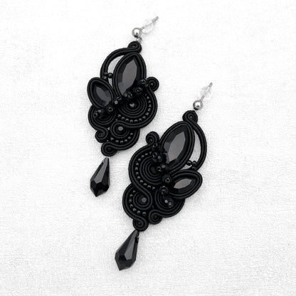 Handmade Black Soutache Earrings – Exclusive Earrings