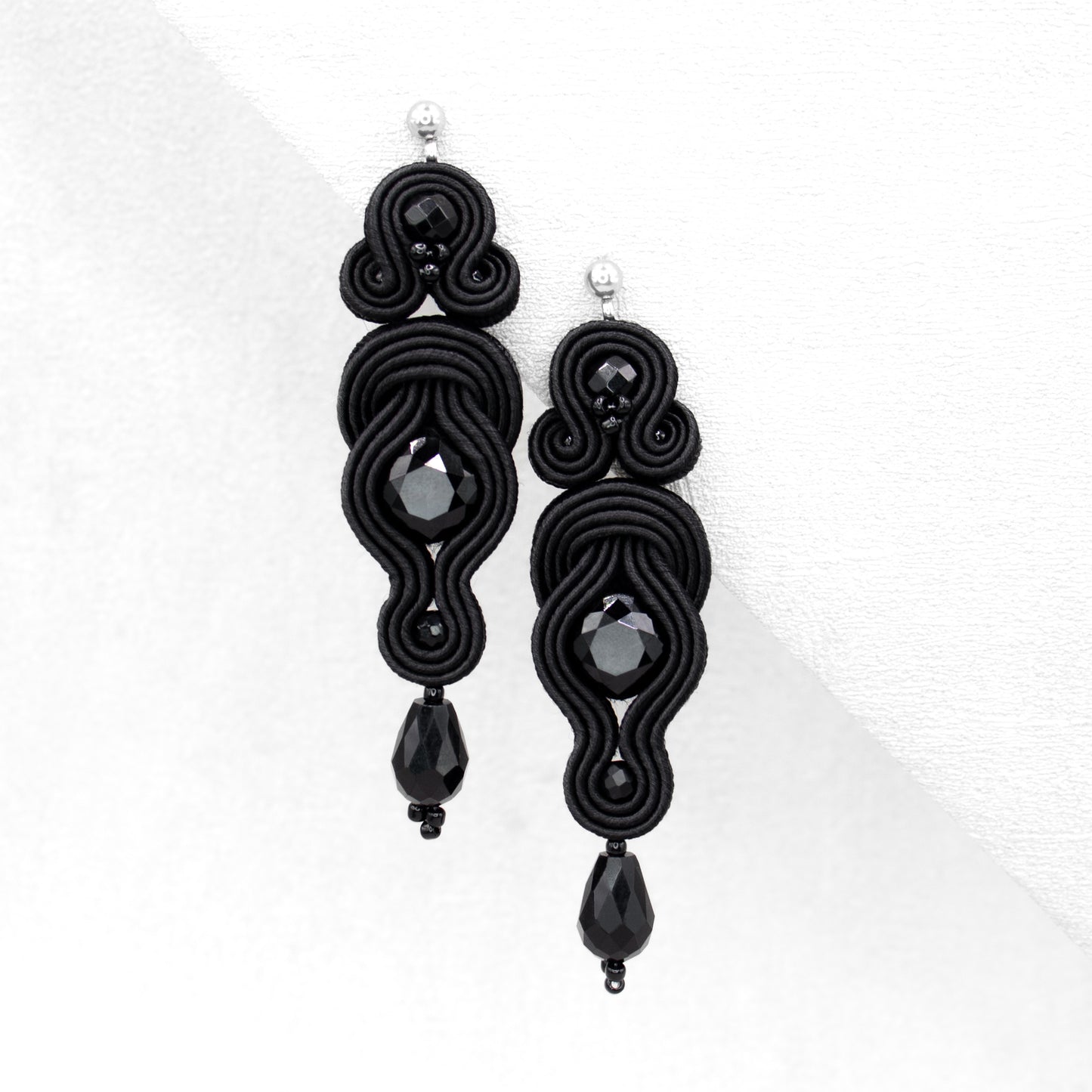 Handmade Black Soutache Earrings – Unique and Elegant Earrings